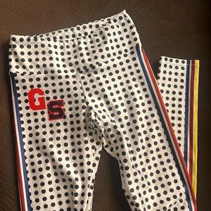 Goldsheep leggings with Polka Dots and Stripes down the side